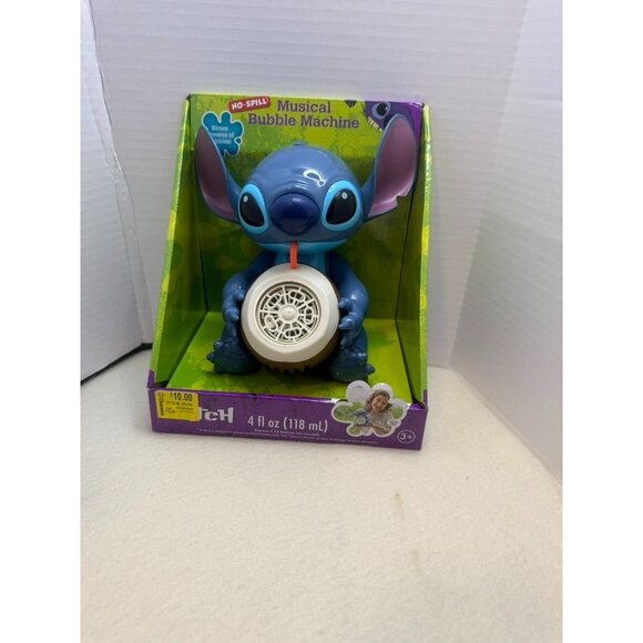 Disney Stitch Musical Bubble Machine No-Spill - Picture 1 of 4